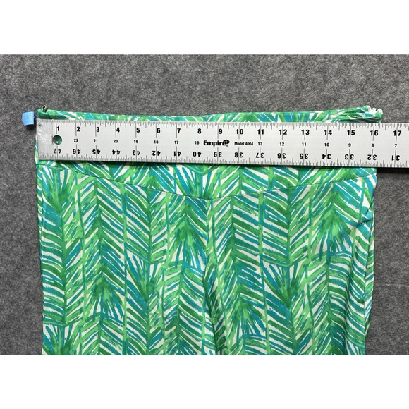 Lilly Pulitzer Pants Womens 4 Green Elephant Print Silk Wide Leg Side Zip 25053 - Picture 2 of 16